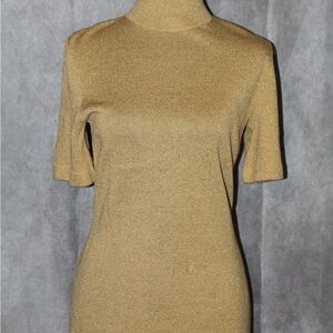 St. John Gold Short Sleeve Top